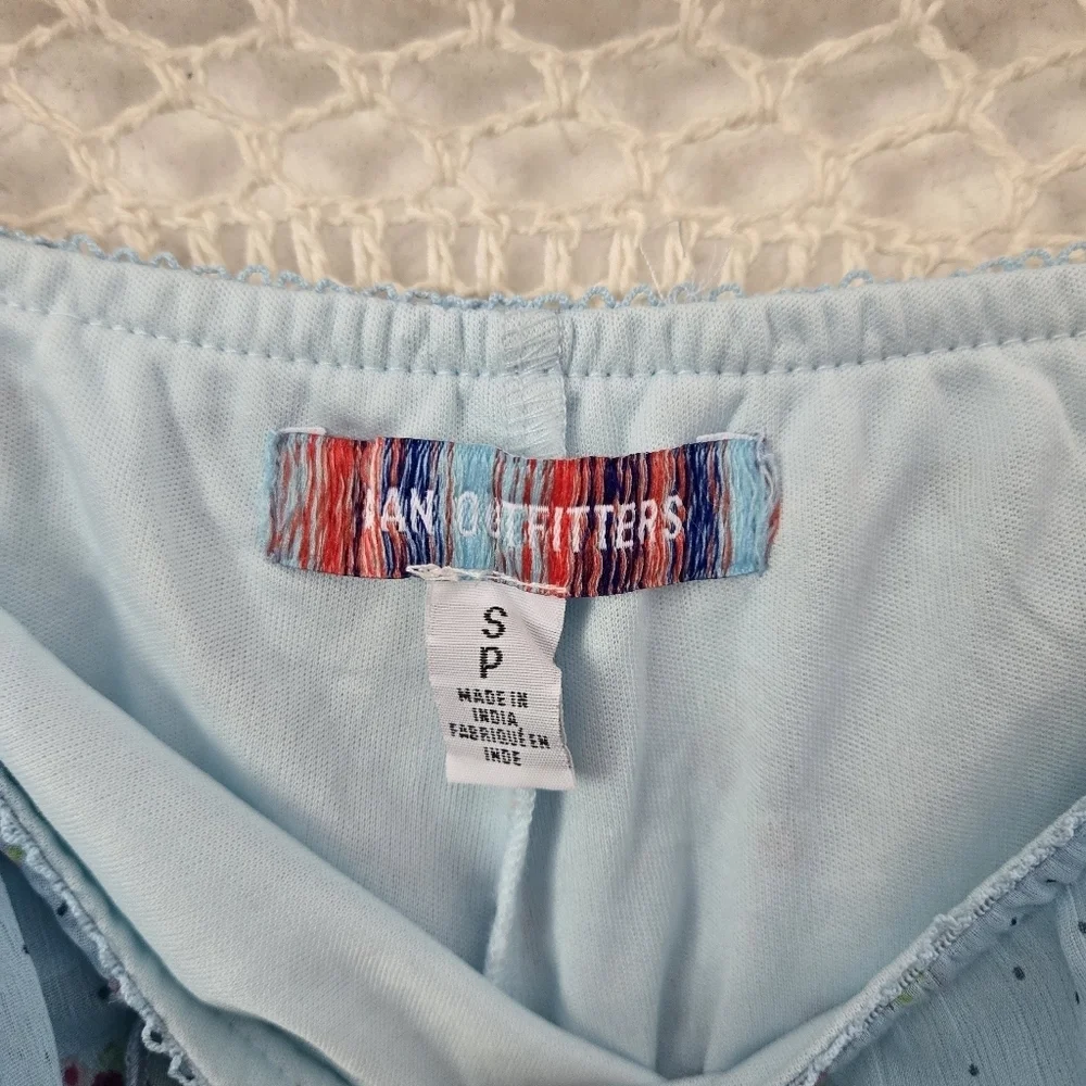 Urban Outfitters Boho Fairycore Blue Ditsy Floral Ruffle Asymmetrical Midi Skirt